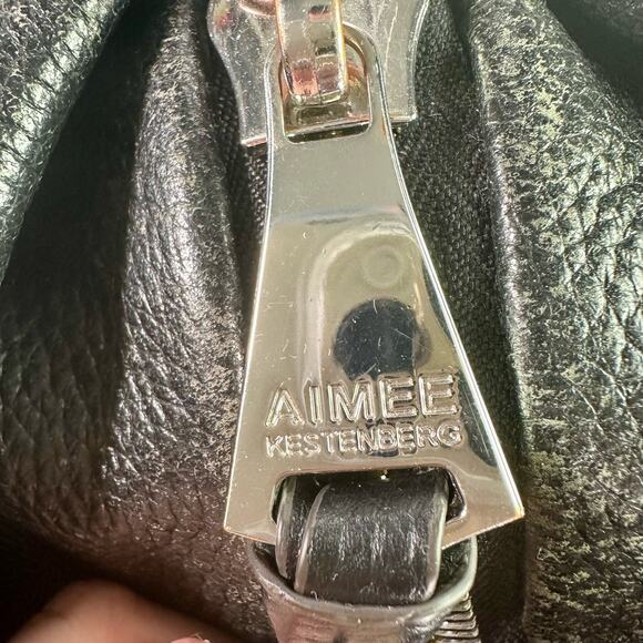 Aimee Kestenberg Tamitha Backpack Black Soft Pebbled Leather Silver Hardware - Picture 4 of 12